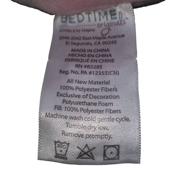 Bedtime Originals Twinkle Toes Pink Elephant Plush Hazel Stuffed Animal Toy. - Picture 3 of 5